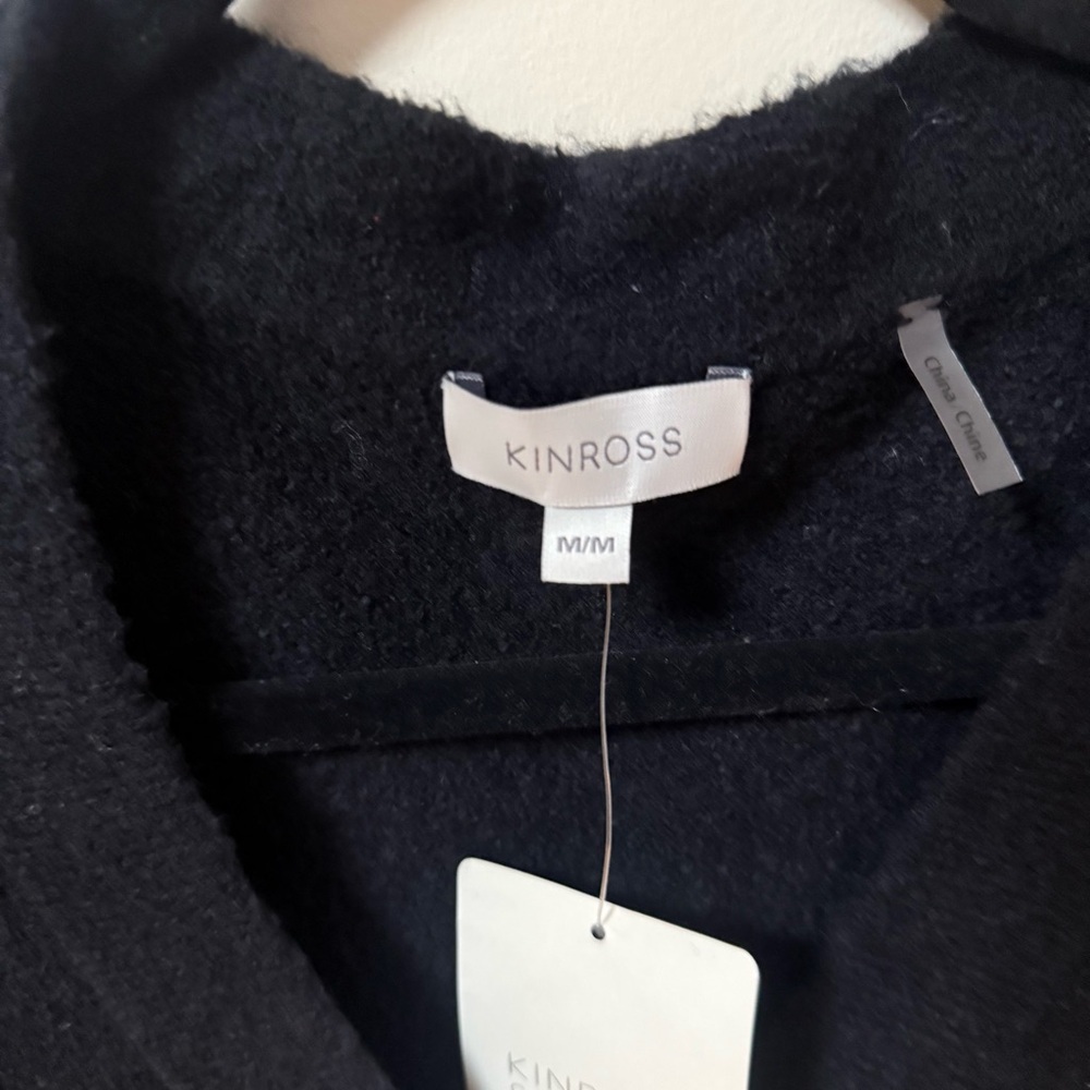 NEW Kinross Stretch Boucle Button Cardigan Cashmere & Cotton Blend - M - Picture 4 of 12